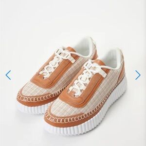 JustFab Brown and White Sneakers